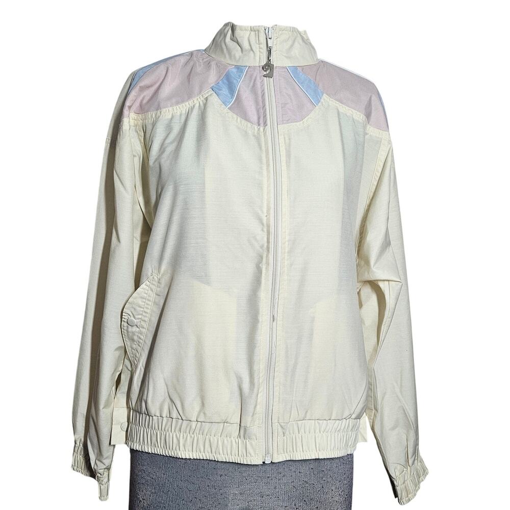 Pierre Cardin Cream Windbreaker Jacket Size Small